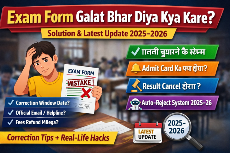 Exam Form Galat Bhar Diya Kya Kare