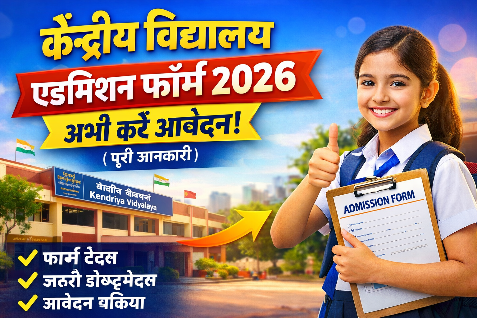 केंद्रीय विद्यालय एडमिशन फॉर्म 2026