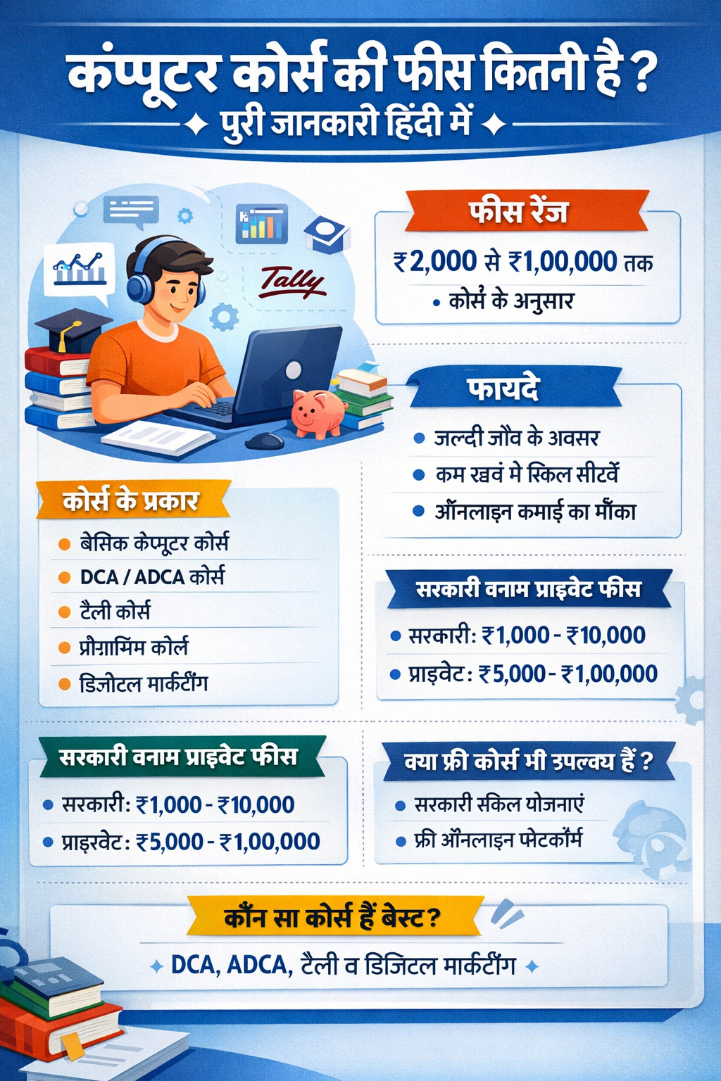 कंप्यूटर कोर्स की फीस कितनी है