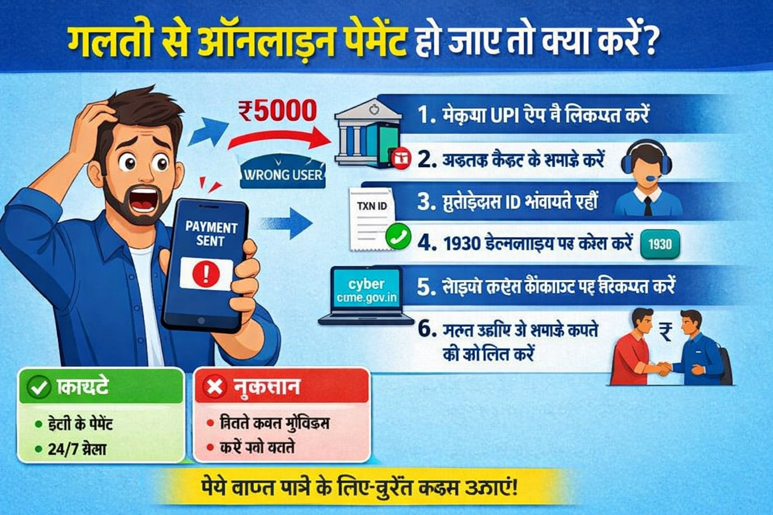 गलती से ऑनलाइन पेमेंट हो जाए तो क्या करें