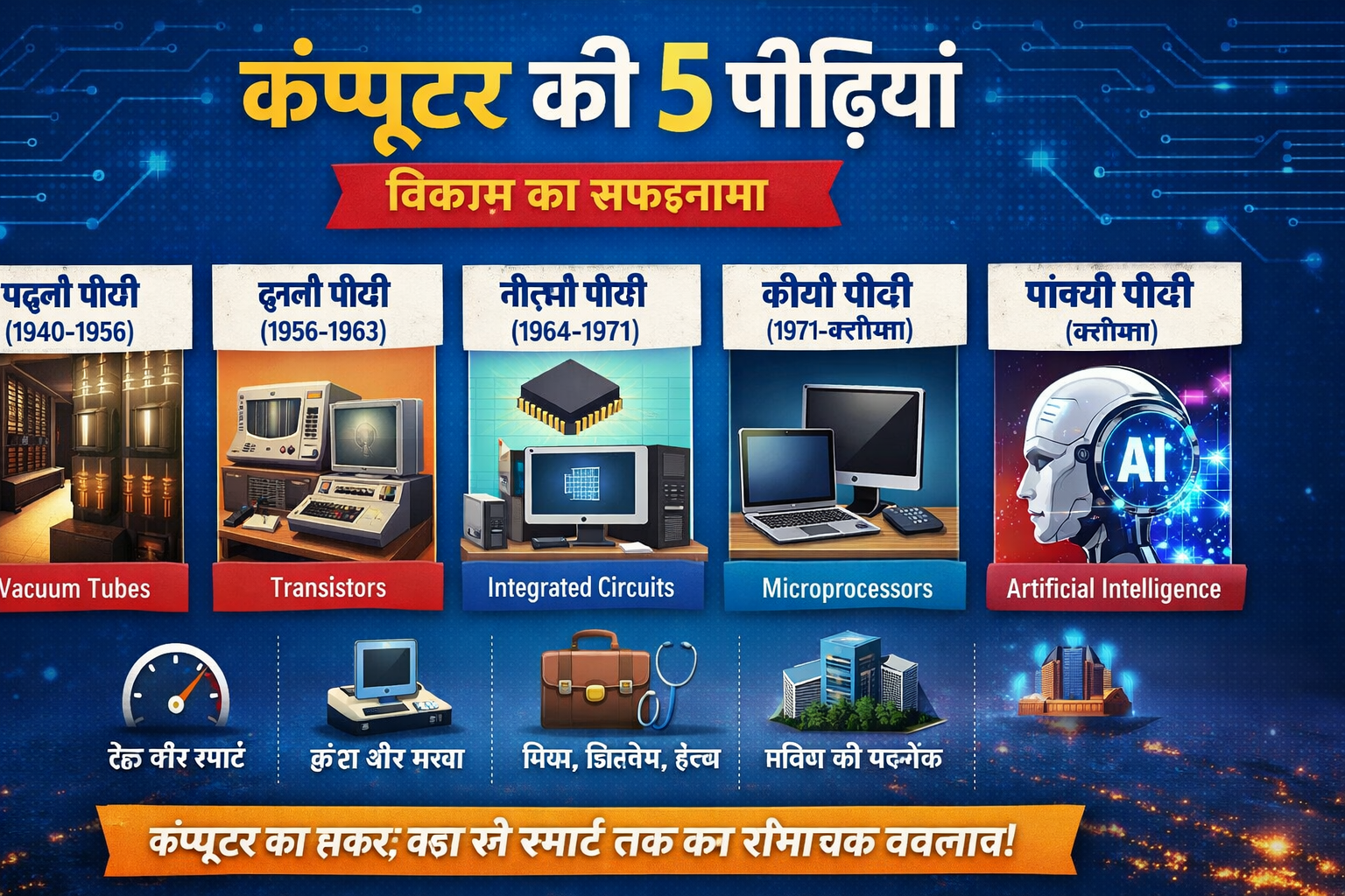 कंप्यूटर की 5 पीढ़ियां